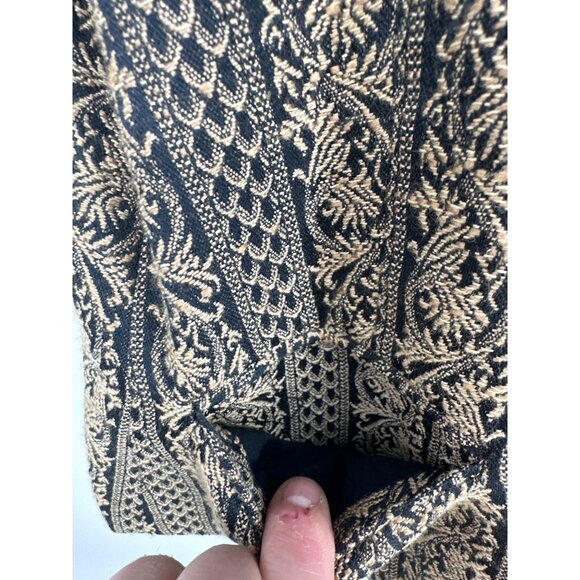 Talbots Petites Womens Black & Gold Patterned Button-Up Vest Size 14 - Picture 3 of 8